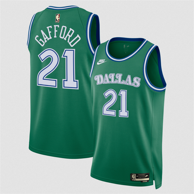 Men's Green Dallas Mavericks #21 Daniel Gafford 2025 Classic Edition Stitched Basketball Jersey